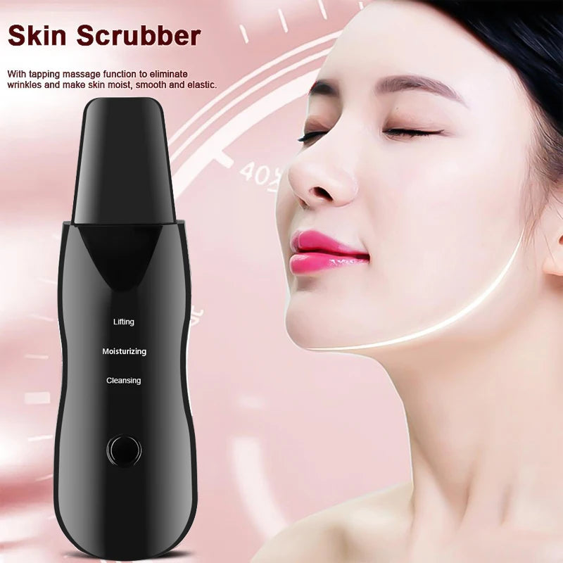 Vibration Face Skin Scrubber Blackhead Remover Facial Pore Cleaner Face Lifting Deep Clean Face Skin Tool Vibration Face Spatula