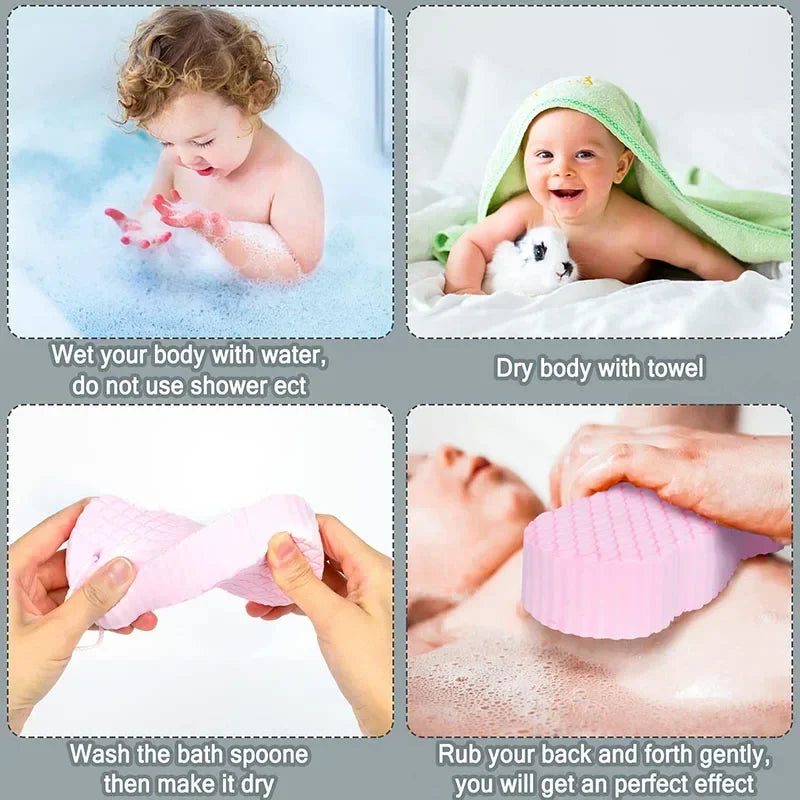 Wash The Foot Brush Body Cleanser Silicone Sponge Bath Massage Mat Shower Back Brush Wall Mounted Foot Wash Mat with Suction Cup