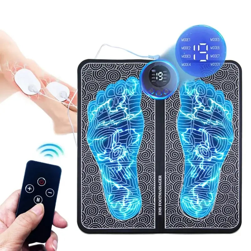 Foot Massager Stimulation Pad Electric Foot Massage With Remote 8 Mode 19 Levels of Strength Lightweight Relieve Foot Pressure