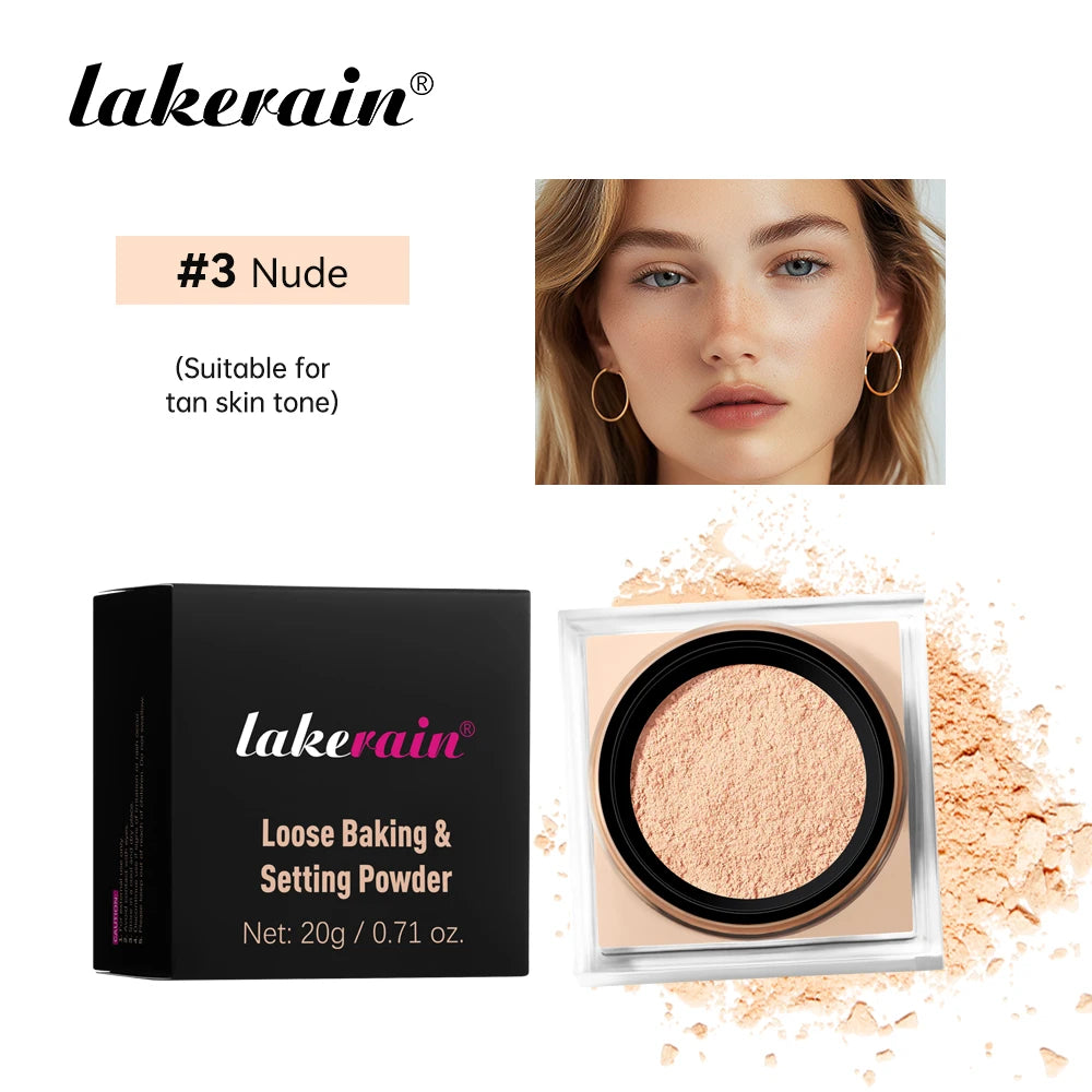 Loose Baking&amp;Setting Powder Long Lasting Oil Control Natural Face Matte Waterproof BrighTening Loose Powder Makeup Cosmetics