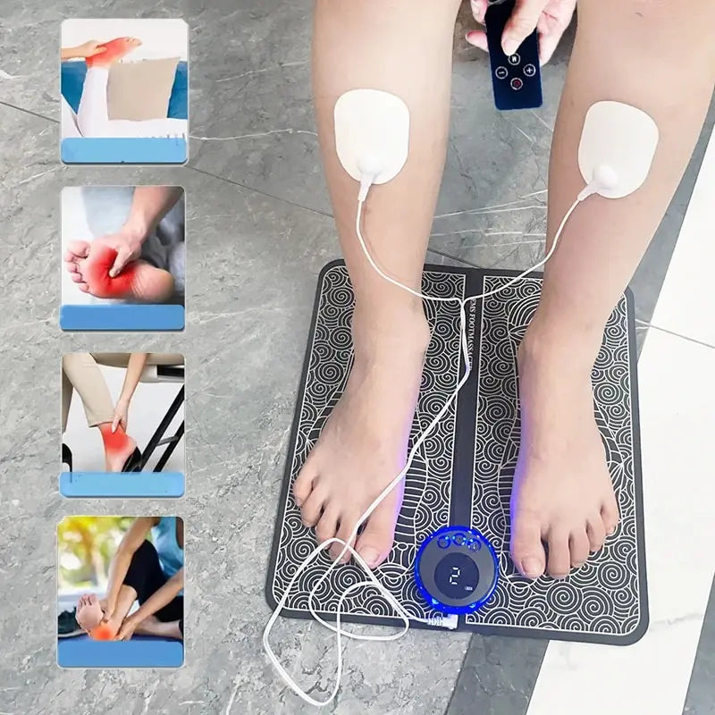 Foot Massager Stimulation Pad Electric Foot Massage With Remote 8 Mode 19 Levels of Strength Lightweight Relieve Foot Pressure