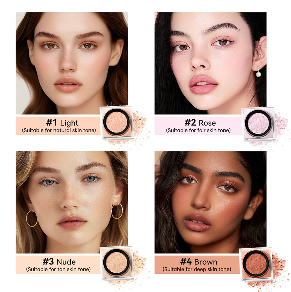 Loose Baking&amp;Setting Powder Long Lasting Oil Control Natural Face Matte Waterproof BrighTening Loose Powder Makeup Cosmetics