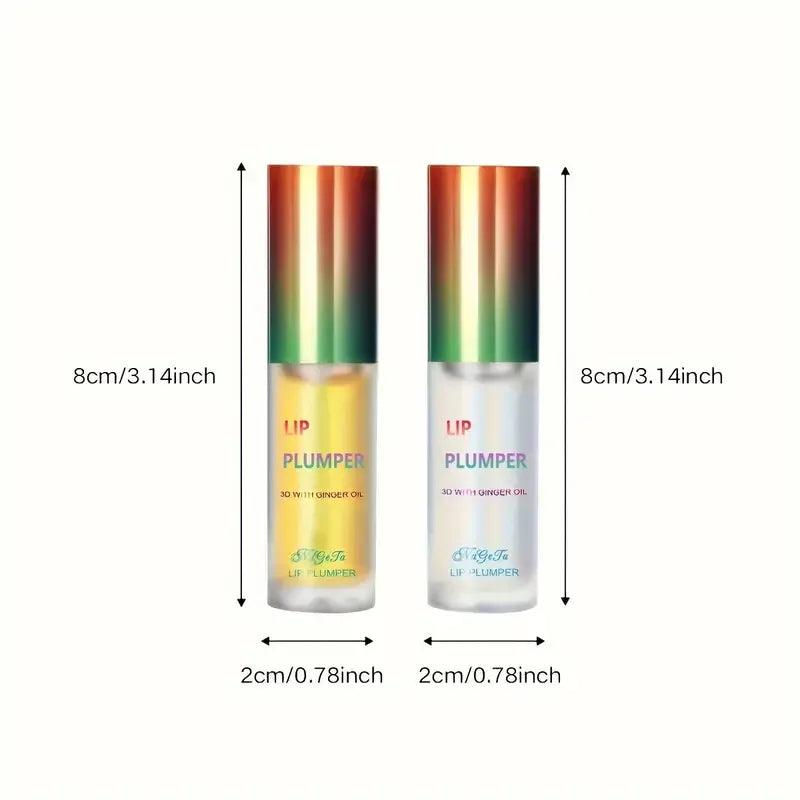 1/2Pcs Ginger And Mint Lip Plumper Oil Radiant,Plumping Lip Volumizing Serum for Smoother,Fuller Lips for Youthful and Sexy Look