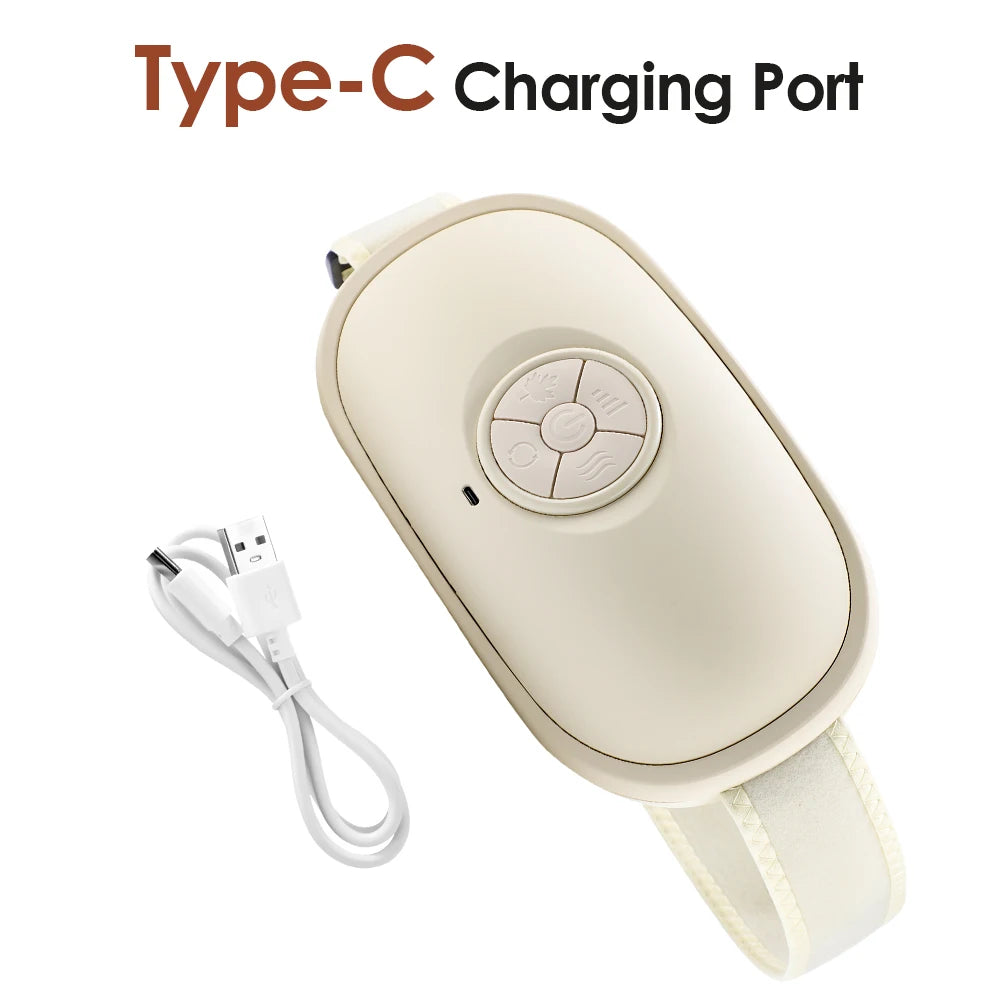 Electric Abdominal Massager Bian Stone Kneading 2-Level Heat Fat Burner 3-Intensity Modes Anti-Cellulite Belly Shaking Remover