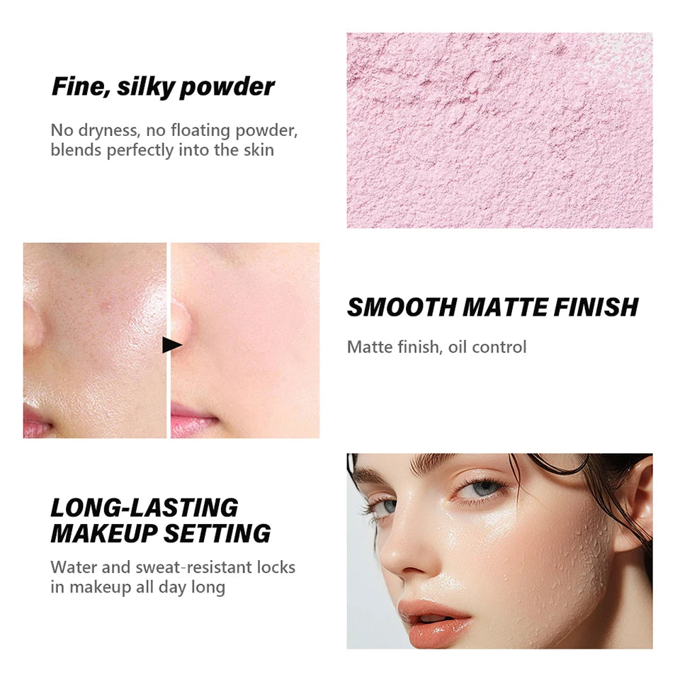 Loose Baking&amp;Setting Powder Long Lasting Oil Control Natural Face Matte Waterproof BrighTening Loose Powder Makeup Cosmetics